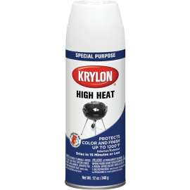 Krylon K01505777 Spray Paint, Flat, White, 12 oz, Aerosol Can