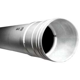 ADS 4550010 Triple-Wall Pipe, 4 in, 10 ft L, Bell x Spigot, White