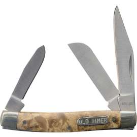 OLD TIMER 34OTW Folding Pocket Knife, 2.4 in L Blade, 7Cr17 High Carbon Stainless Steel Blade, 3-Blade