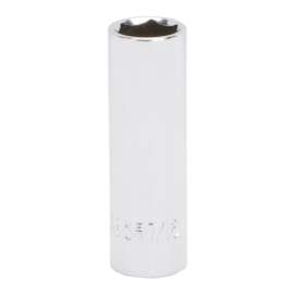 Vulcan MT6487714 Drive Socket, 7/16 in Socket, 1/4 in Drive, 6-Point, Chrome Vanadium Steel, Chrome