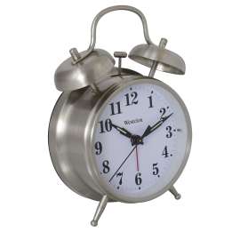 BIG BEN 70010 Alarm Clock, AA Battery, Nickel Case, Silver Case
