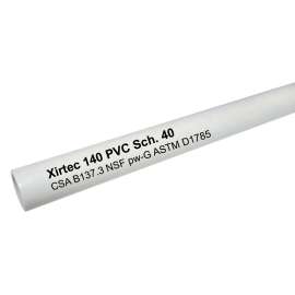 Xirtec 140 022748 Pipe, 1/2 in, 10 ft L, SCH 40 Schedule, White
