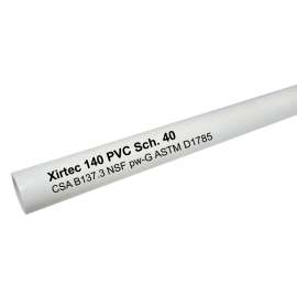 Xirtec 140 22750 Pipe, 1 in, 10 ft L, SCH 40 Schedule, White