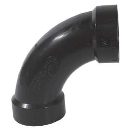 IPEX 027156 Pipe Elbow, 1-1/2 in, Hub, 90 deg Angle, ABS, SCH 40 Schedule