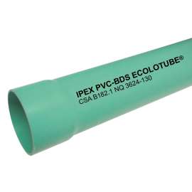 IPEX 003645 Sewer Pipe, 4 in, 10 ft L, Solvent Weld, PVC, Green