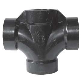 IPEX 027095 Double Sanitary Pipe Tee, 4 in, Hub, ABS