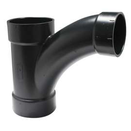 IPEX 027661 Sanitary Pipe Tee, 4 x 3 in, Hub, ABS