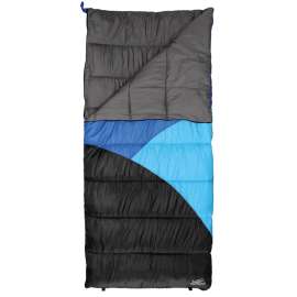 Texsport 15237 Sleeping Bag, 75 in L, 33 in W, Polyester, Black/Dark Blue/Gray/Light Blue