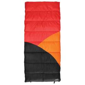 Texsport 15239 Sleeping Bag, 75 in L, 33 in W, Polyester, Black/Gray/Orange/Red