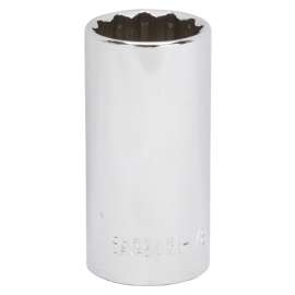 Vulcan MT6528962 Drive Socket, 1-1/8 in Socket, 1/2 in Drive, 12-Point, Chrome Vanadium Steel, Chrome