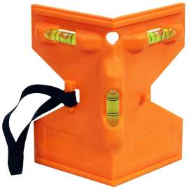 Johnson 175-O Post and Pipe Level, 3-1/4 in L, 3-Vial, Nonmagnetic, Plastic, Orange