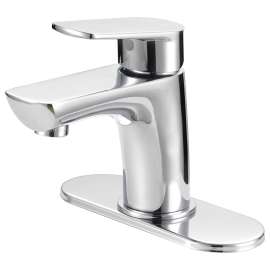 Boston Harbor FS1A0188CP Lavatory Faucet, 1.2 gpm, 1-Faucet Handle, 1, 3-Faucet Hole, Metal/Plastic, Chrome Plated
