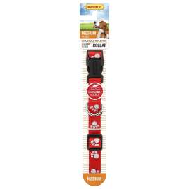 RUFFIN'IT 39242 Reflective Dog Collar, 14 to 20 in L Collar, 3/4 in W Collar, Nylon, Assorted