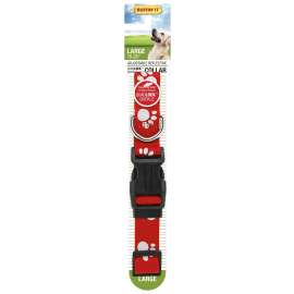 RUFFIN'IT 39243 Reflective Dog Collar, 18 to 26 in L Collar, 1 in W Collar, Nylon, Assorted