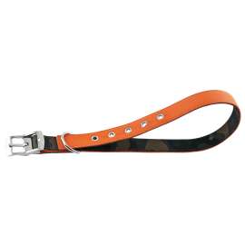 RUFFIN'IT 31302 Reversible Dog Collar, 16 to 20 in L Collar, 3/4 in W Collar, Nylon, Camouflage/Orange