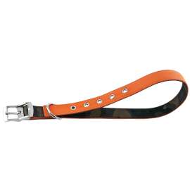 RUFFIN'IT 31303 Reversible Dog Collar, 20 to 24 in L Collar, 1 in W Collar, Nylon, Camouflage/Orange