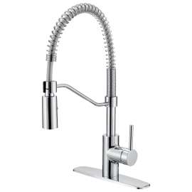 Boston Harbor FP4A0096CP Pull-Down Kitchen Faucet, 1.8 gpm, 1-Faucet Handle, 1, 3-Faucet Hole, Brass/Plastic/Zinc
