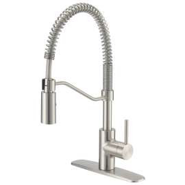 Boston Harbor FP4A0096NP Pull-Down Kitchen Faucet, 1.8 gpm, 1-Faucet Handle, 1, 3-Faucet Hole, Brass/Plastic/Zinc