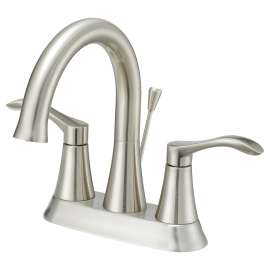 Boston Harbor F51A0073NP Lavatory Faucet, 1.2 gpm, 2-Faucet Handle, 1, 3-Faucet Hole, Metal/Plastic, Brushed Nickel