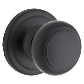 Weiser Troy Series 9GA1010-009 Passage Door Knob, 2-1/16 in Dia Knob, Matte Black