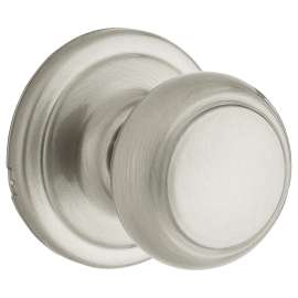 Weiser Troy Series 9GA1010-003 Passage Door Knob, 2-1/16 in Dia Knob, Satin Nickel