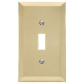 Amerelle 163TSB Wallplate, 4-11/16 in L, 2-7/8 in W, 1 -Gang, Steel, Satin Brass