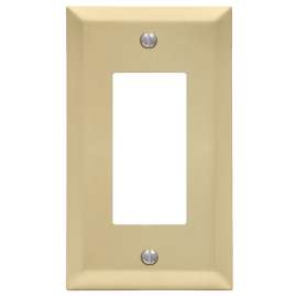 Amerelle Century 163RSB Wallplate, 4-15/16 in L, 2-7/8 in W, 1 -Gang, Steel, Gold, Satin Brass