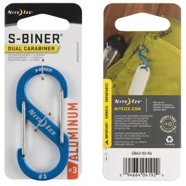 Nite Ize SBA3-03-R6 Key Carabiner, 1.2 in OAL, Aluminum, Blue