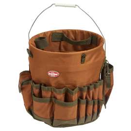 Bucket Boss 10030 Bucketeer, 11 in W, 11 in D, 11 in H, 30-Pocket, Polyester, Brown