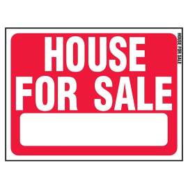 Hy-Ko RS-607 Sign, HOUSE FOR SALE, White Legend, Red Background, 18 in L x 24 in W Dimensions