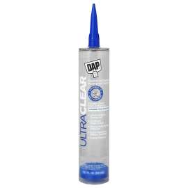 DAP 18388 Ultra Clear Sealant, Crystal Clear, 20 to 120 deg F, 10.1 oz Cartridge