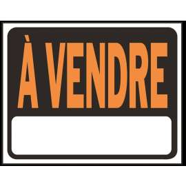 Hy-Ko SP-130 Sign, A VENDRE, Orange Legend, Black Background