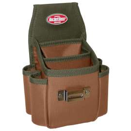 Bucket Boss 54175 Utility Plus Pouch, 3-Pocket, Poly Ripstop Fabric, Brown/Green, 6-1/2 in W, 9-1/5 in H, 4 in D
