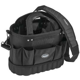 Bucket Boss Professional Series 74014 Pro Oval Tool Tote, 14 in W, 8 in D, 10 in H, 13-Pocket, Poly Fabric