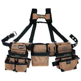 Bucket Boss 55185-TN Framer's Rig, 52 in Waist, Poly Fabric, Tan, 29-Pocket