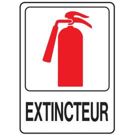 Hy-Ko D-16 Graphic Sign, Fire Extinguisher, Black Legend, Plastic, 5 in W x 7 in H Dimensions