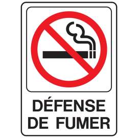 Hy-Ko D-20 Graphic Sign, Rectangular, NO SMOKING, Black Legend, White Background, Plastic, 5 in W x 7 in H Dimensions