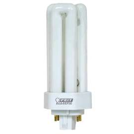Feit Electric PLT18E Fluorescent Bulb, 18 W, PL Lamp, GX24Q-2 Lamp Base, 1200 Lumens, 2700 K Color Temp