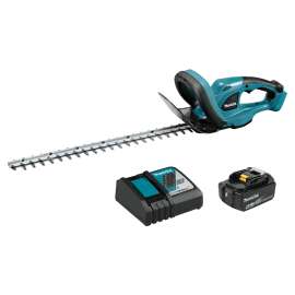 Makita XHU02M1 Cordless Hedge Trimmer Kit, 4 Ah, 18 V Battery, Lithium-Ion Battery, 22 in Blade, Soft-Grip Handle