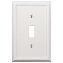 Amerelle 149TW Wallplate, 4-7/8 in L, 3-1/8 in W, 1 -Gang, Steel, White