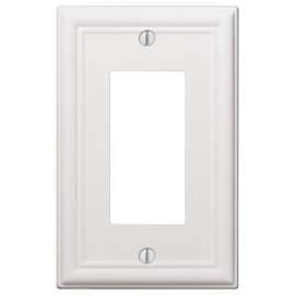 Amerelle 149RW Wallplate, 4-7/8 in L, 3-1/8 in W, 1 -Gang, Steel, White