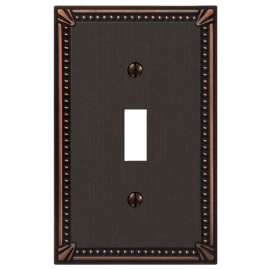 AmerTac 74TDB Switch Wallplate, 1 -Gang, Metal, Aged Bronze