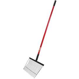 BULLY Tools 92342 Stall Fork, Steel Tine, Fiberglass Handle, Long Handle, 59 in L Handle