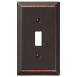 AmerTac 163TDB Wallplate, 4-15/16 in L, 2-7/8 in W, 1 -Gang, Steel, Aged Bronze