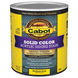 Cabot 800 Series 140.0000808.005 Exterior Stain, Solid Color, Medium Base, Liquid, 1 qt