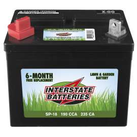 INTERSTATE BATTERIES SP-18 Lawn and Garden Battery, Lead-Acid