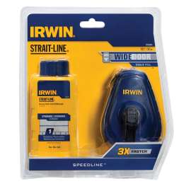 IRWIN 1932883 Speedline Chalk Reel, 100 ft L Line, Gear Rewind, 3:1 Gear Ratio