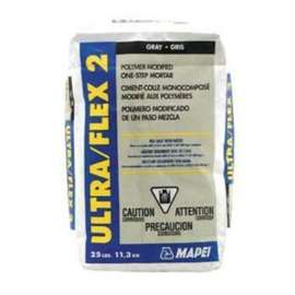 MAPEI Ultraflex 2 Series 60054 Tile Mortar, Gray, Powder, 25 lb Bag