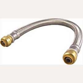 SharkBite U3008FX18LFCA Flexible Repair Coupling, 1/2 in, Push-Fit, Stainless Steel, 18 in L