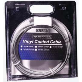 BARON 54205/50245 Aircraft Cable, 1/4 to 5/16 in Dia, 30 ft L, 1220 lb Working Load, Galvanized Steel